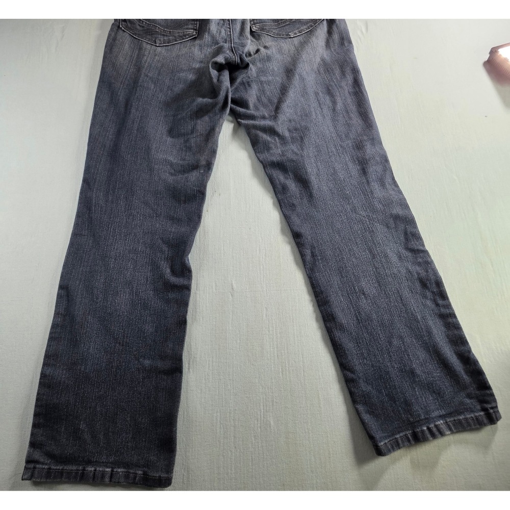 NYDJ Straight Leg Jeans Dark Wash Blue Denim Petite 8P P10K43BK4335 Made in USA